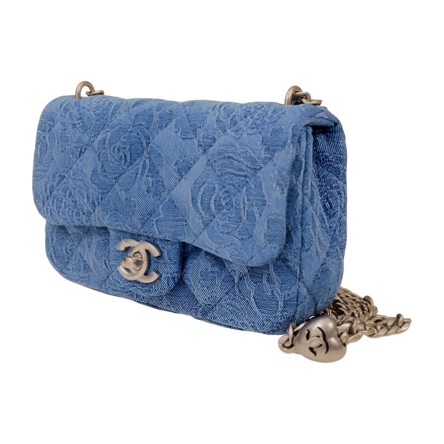 Chanel Square Camellia Heart Crush Denim Bag — view 10