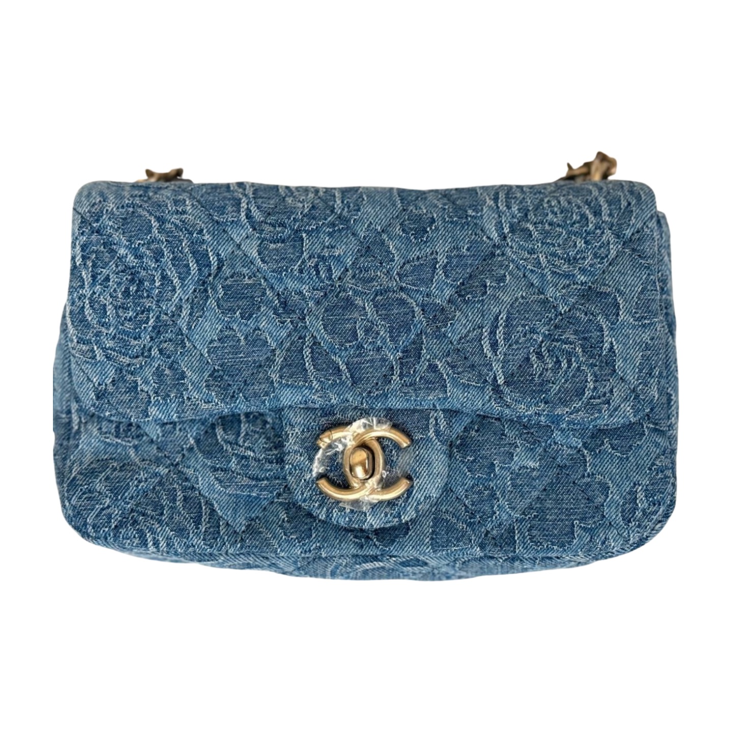 Chanel Square Camellia Heart Crush Denim Bag — view 4