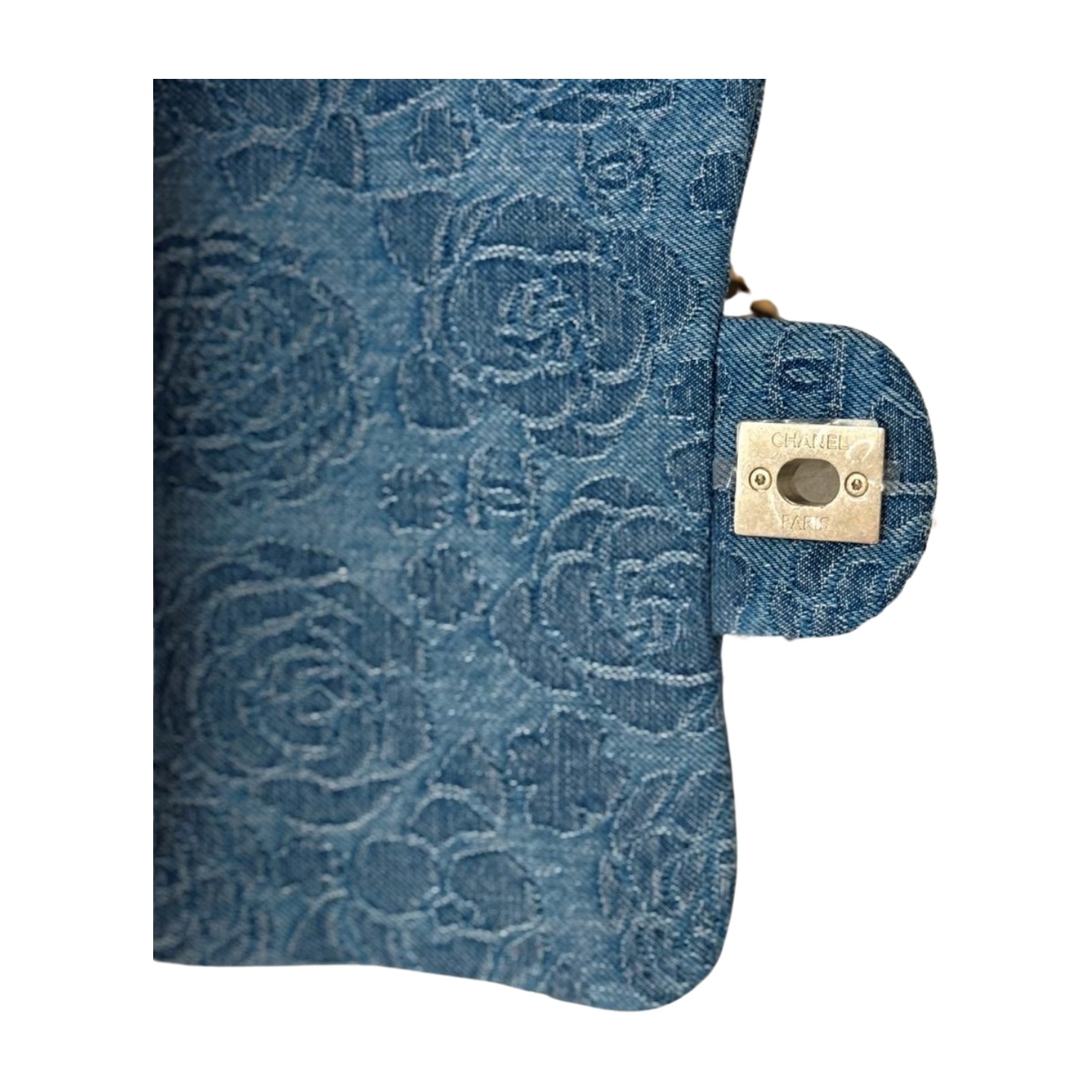 Chanel Square Camellia Heart Crush Denim Bag — view 6