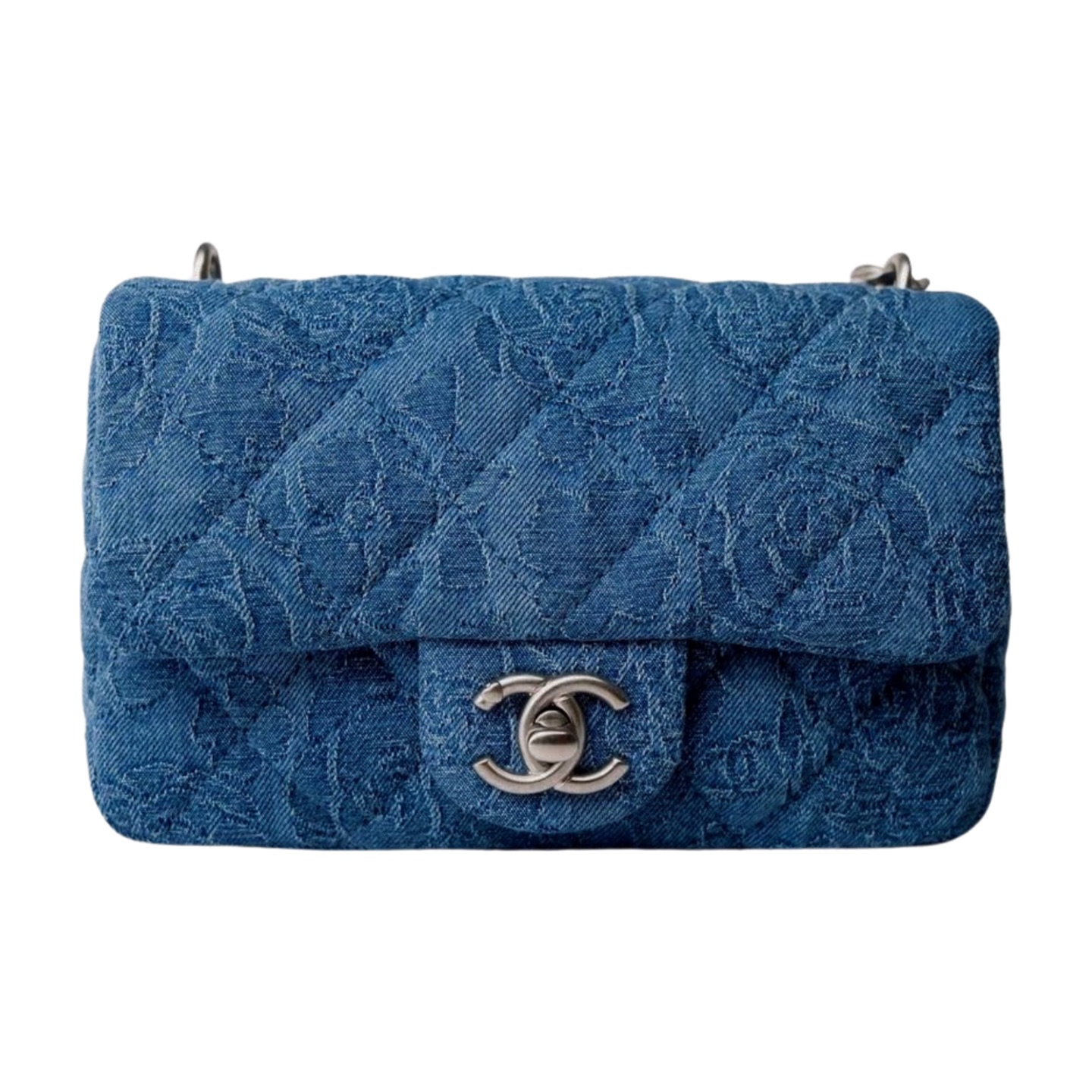 Chanel Square Camellia Heart Crush Denim Bag — view 7