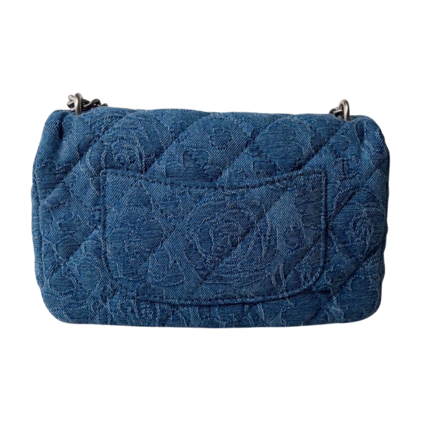 Chanel Square Camellia Heart Crush Denim Bag — view 8