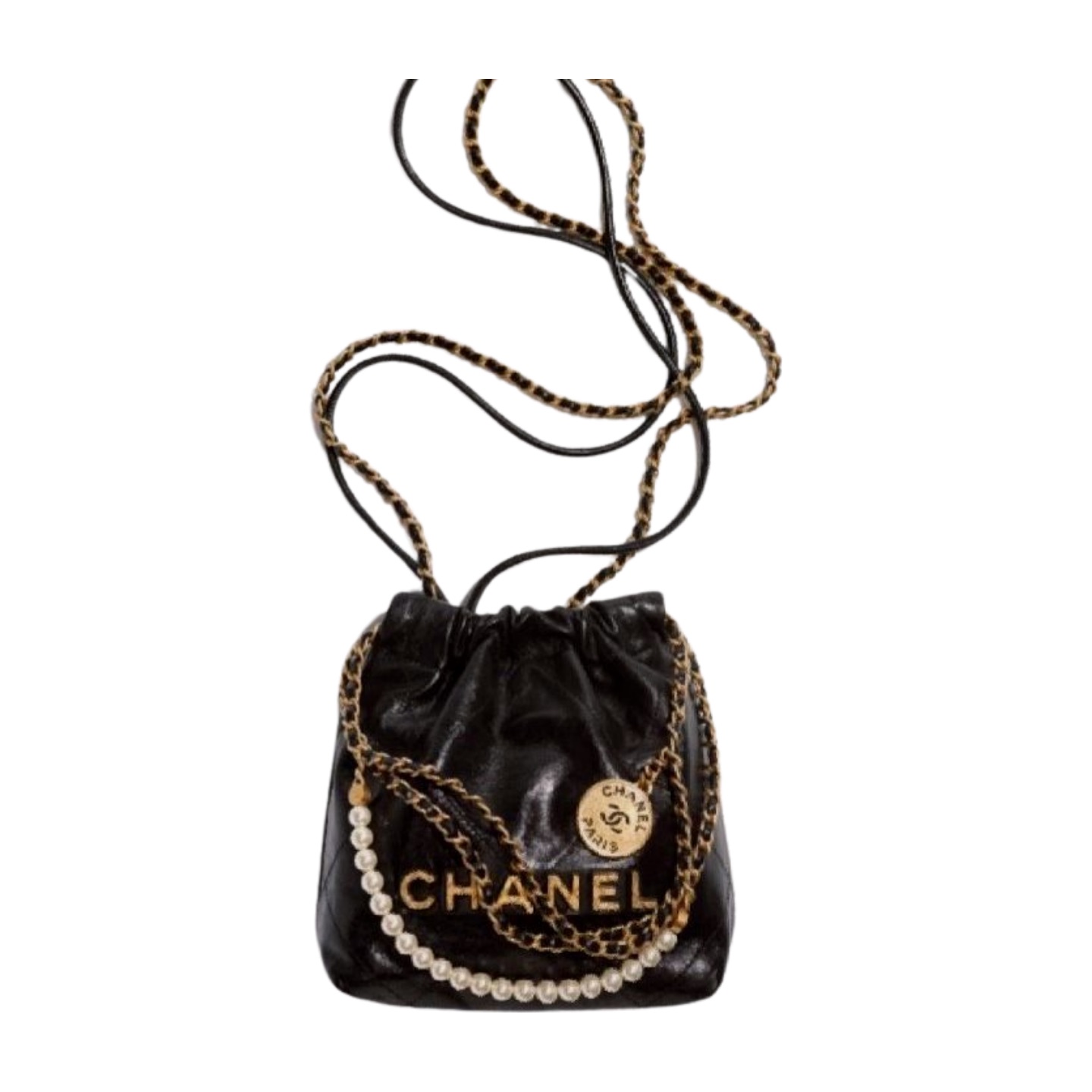 Chanel Mini 22 Hobo Bag with Pearl Strap — view 2