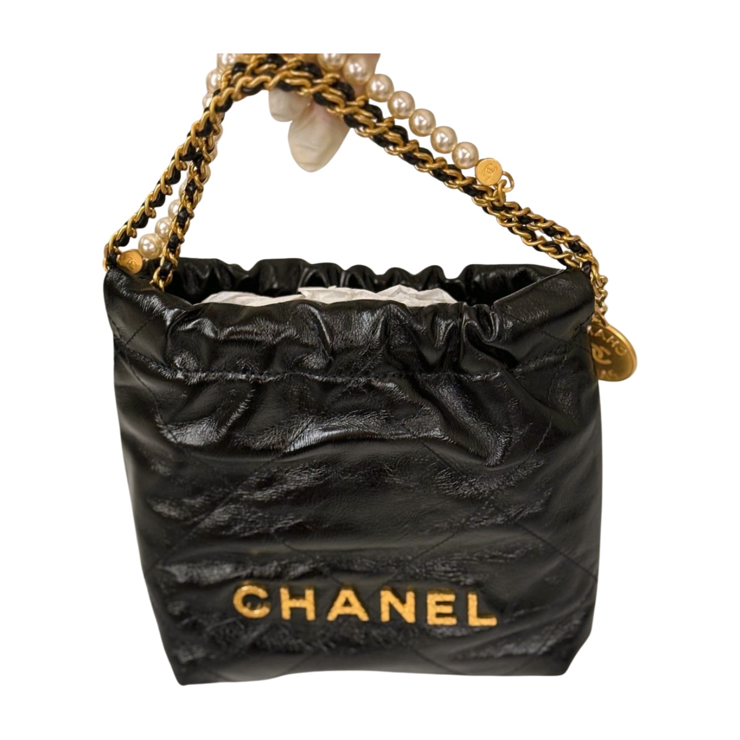Chanel Mini 22 Hobo Bag with Pearl Strap — view 5